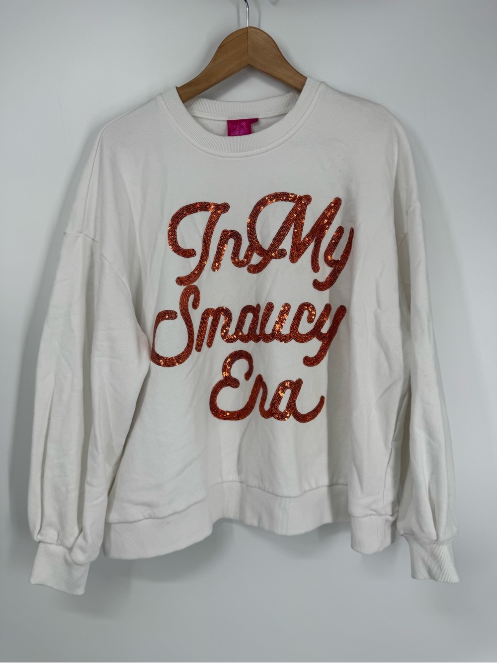 Queen of Sparkles Sequin "In My Smaucy Era" Sweatshirt Size M